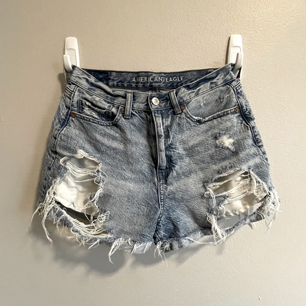 Distressed mom shorts